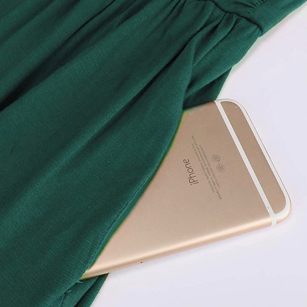 Ouges Womens Green Long Sleeve V-Neck Wrap Waist … - image 3